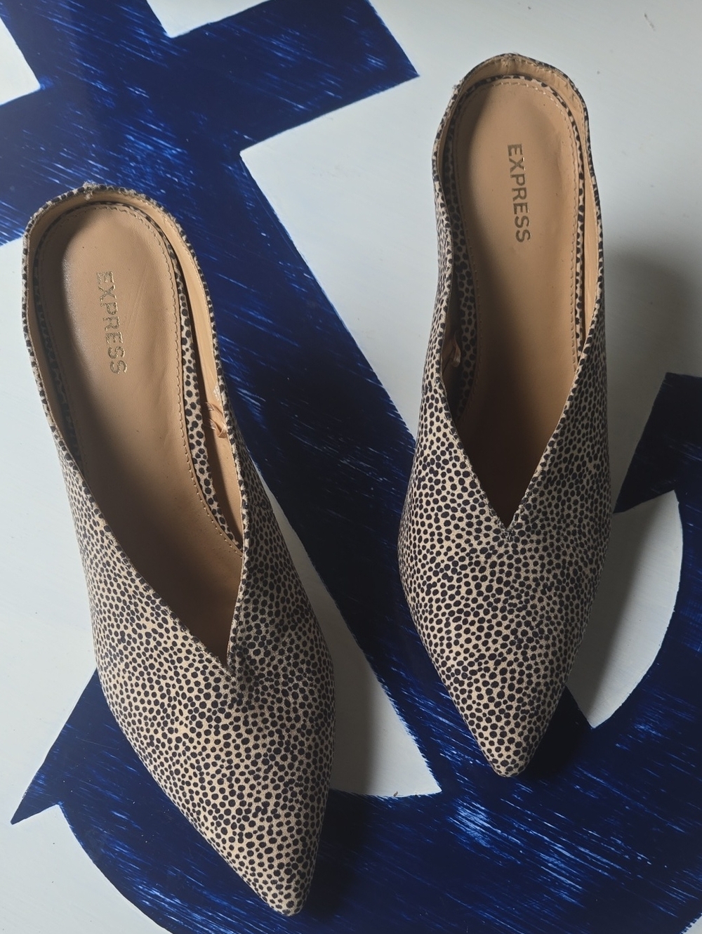 Express Cheetah Print Kitten Heel Mule Size US 10